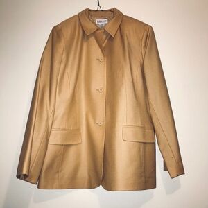 Vintage Retro 90s JG Hook Camel/Tan/Beige/Brown Wool Blazer Suit Jacket Coat 14